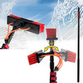 Water Fed Window Cleaning Pole Kit - Telescopic Brush with Hose Spray 18ft/5.4m - Ideal for Solar Panel &amp Outdoor Window Cleaning 3.6M to 11M Adjustable Length