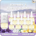 Plug In Air Fresheners for Home – 12 Pack Scented Refills with 1 Plug In Warmer – Linen Lavender Vanilla Long Lasting Fresh Air Freshener Odor Eliminator for Bathroom Room House