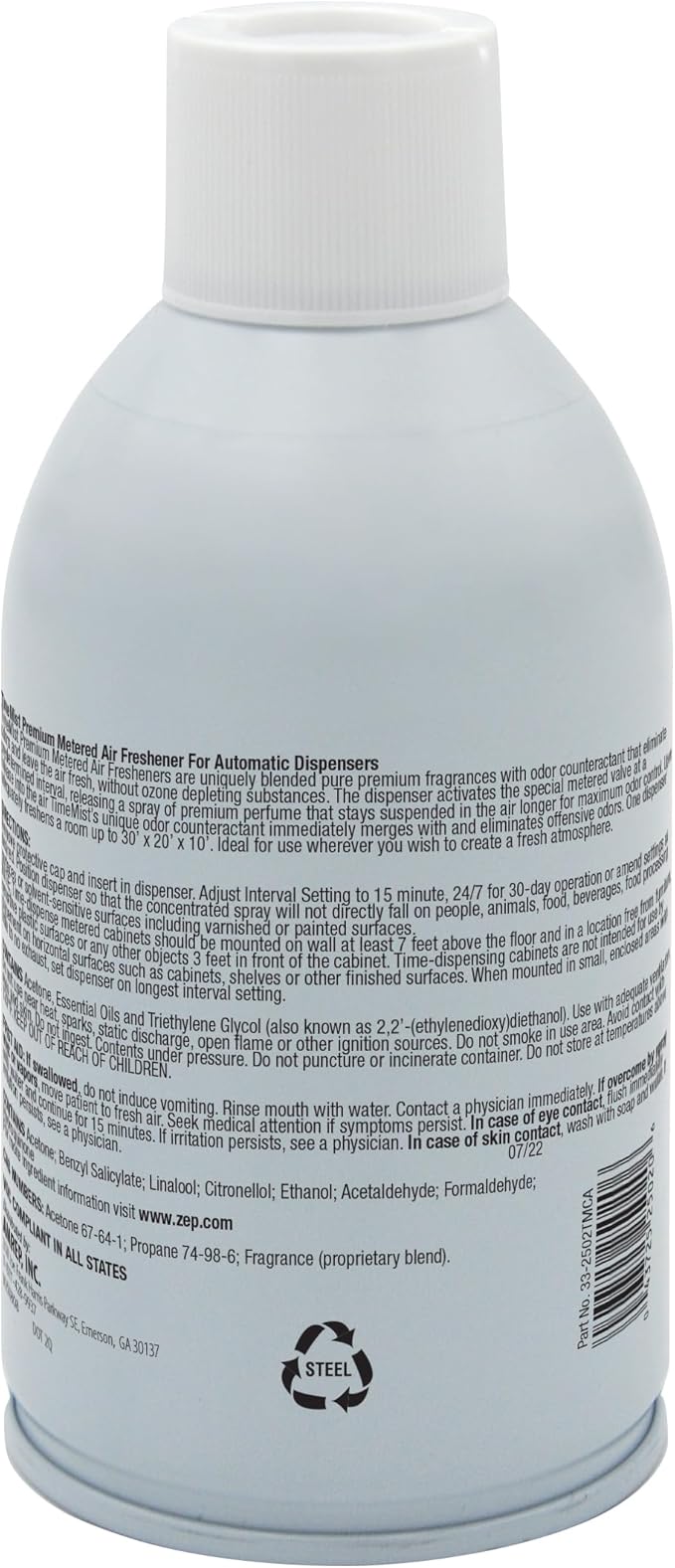 TimeMist Premium Metered Air Freshener Refills - Clean &amp Fresh - 7.1 oz (Case of 12) - 1042771 - Lasts Up To 30 Days and Neutralizes Tough Odors