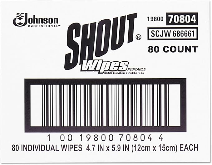 Shout Wipe &amp Go Stain Remover Wipes 80 Count