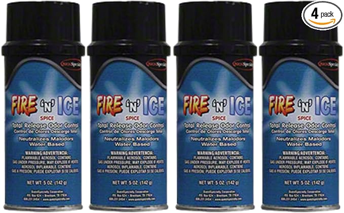 Quest 3250 FIRE 'N ICE Water-Based Total Release Odor Eliminator (Spice) (4 Pack)
