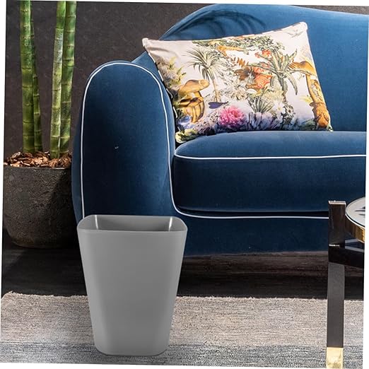 2Pcs Plastic Square Trash Bin Small for Bathroom Bedroom Office Kitchen Portable Wastebasket with Large Capacity Easy-Clean Design