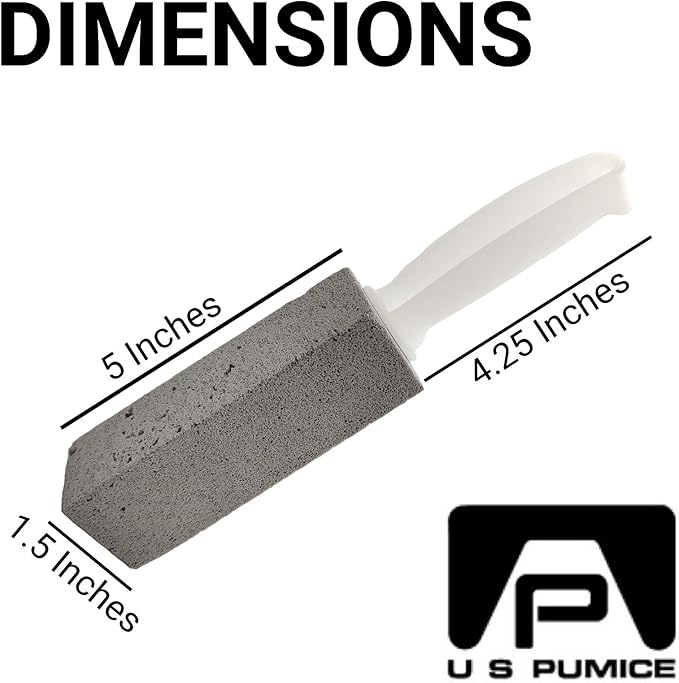 PUMIE Toilet Bowl Ring Remover TBR-6 Pumice Stone with Handle Removes Unsightly Toilet Rings and Stains from Toilets Sinks Tubs Showers Safe for Porcelain Pack of 3