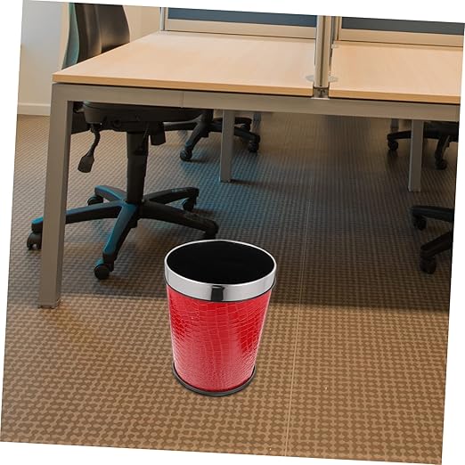 Alipis Vintage Style Trash Can Pattern Ring Waste Basket for Bathroom Bedroom Office Lidless Retro Garbage Bucket for Use