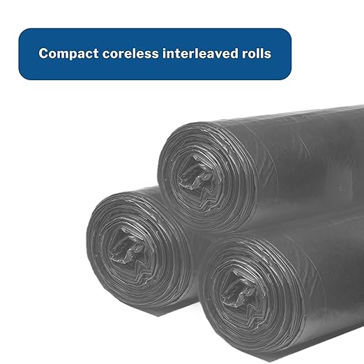 Inteplast Trash Can Liners Extra Heavy Plus Duty - Star-Sealed Bottom 1.1 mil - Gray 45 gal Capacity 38 in x 58 in