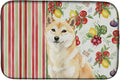 Caroline's Treasures Cream Shiba Inu Vegetables Dish Drying Mat Absorbent Dish Drying Mat Pad for Kitchen Counter Dish Drainer Mat for Countertop 14 x 21 Multicolor