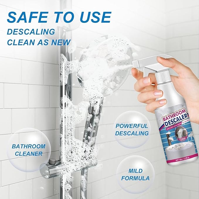 Bathroom Descaler Foam Cleaner Bathroom Descaler Foam Cleaner Spray All Purpose Rinse Cleaning Foams Spray Stubborn Stains Cleaner for Bathtub Toilet Glass Faucet (3PCS)