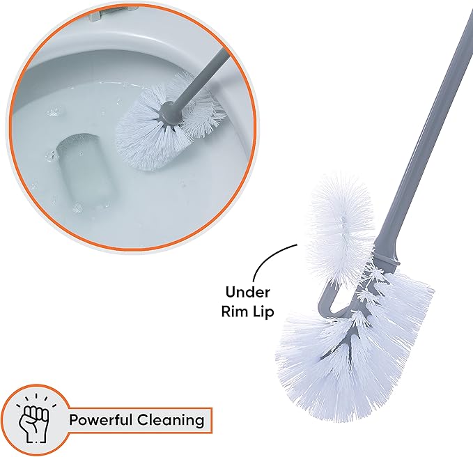 Superio Toilet Brush and Holder (1 Pack) Toilet Scrubber Bowl Cleaner Brushes Wand Toilets Brush with Holder Caddy Bathroom Cleaning Brush Bowl Brush Set