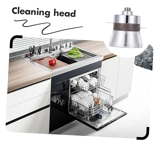 PRETYZOOM 60w Ultrasonic Dishwasher Cleaner Machine Sonic Head for Stainless Steel Glass Industrial Retainer Cleaner Household Restaurant Use