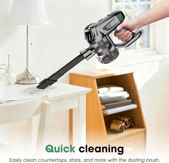 Cordless Vacuum Cleaner Upgraded 15KPA 70 Minutes Powerful Suction Rechargeable Lightweight 180° Bendable Cane Vacuum Cleaner for Home/Pet Hair/Carpet/Floor