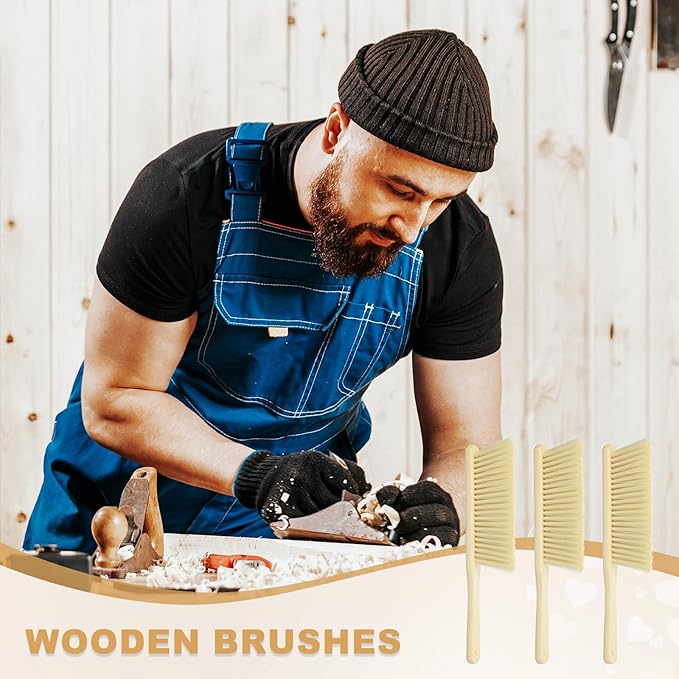 uxcell 16pcs Wooden Dust Brush 14 Inch Hand Broom Cleaning Brush Soft Bristle with Wood Handle for Bench Car Sofa Bed Fireplace Yellow