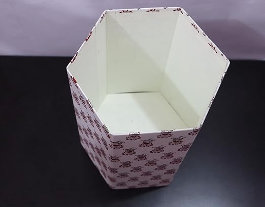 Generic Floral Hand Block Print Paper Dustbin Cotton Printed Wastebasket Indian Vintage Home Decor Hotel Room Decor (1 Small Botti)
