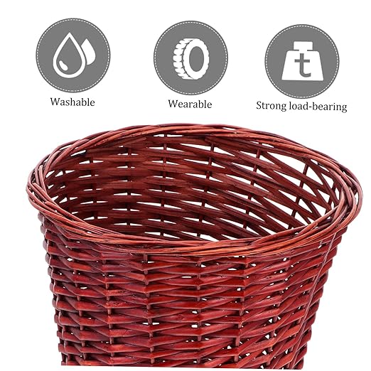 VOSAREA Decorative Wastebaskets Rattan Weaving Storage Basket Home Organizer Sundries Basket