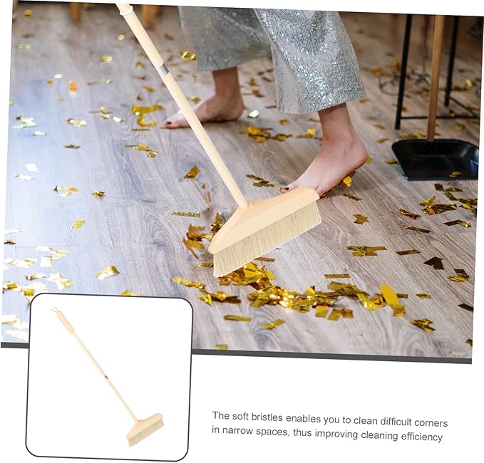 Portable Kitchen Broom Soft Brush Extendable Sweeper for Household Dusting