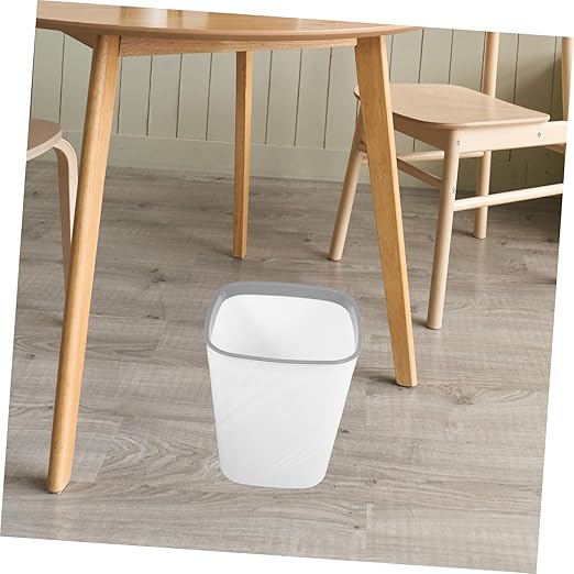 Veemoon Large Capacity White Plastic Trash Bin Lidless Wastebasket for Kitchen Bathroom Office and Home Design for Effortless Waste Disposal and Easy Maintenance