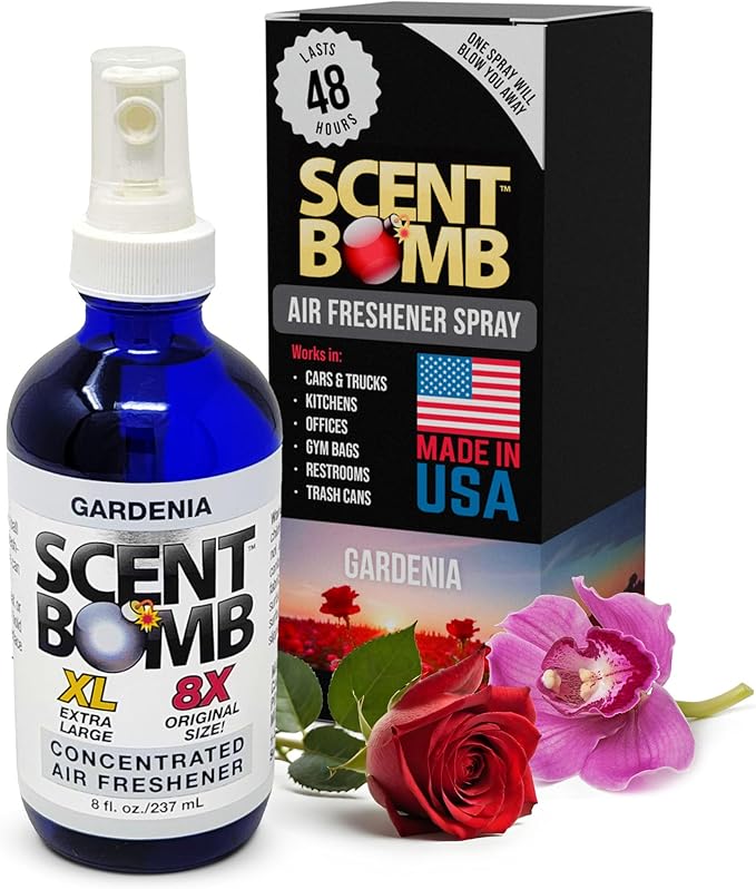 Scent Bomb Air Freshener Spray Long-Lasting Odor Eliminator for Home &amp Car Effective Deodorizer for Kitchen Bathroom Fresh Room Spray &amp Smell Neutralizer Gardenia Scent