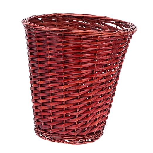 VOSAREA Decorative Wastebaskets Rattan Weaving Storage Basket Home Organizer Sundries Basket