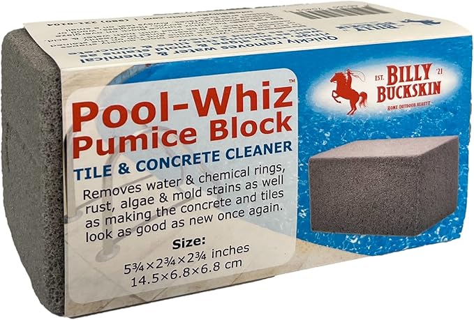 Pool-Whiz Pumice Stone for Pool (2-Pack) | Pool Tile &amp Concrete Cleaner | Pumice Stone for Cleaning Spas Water Features &amp Bathroom Floors | Cleaning Block for Rust &amp Stains by Billy Bucks