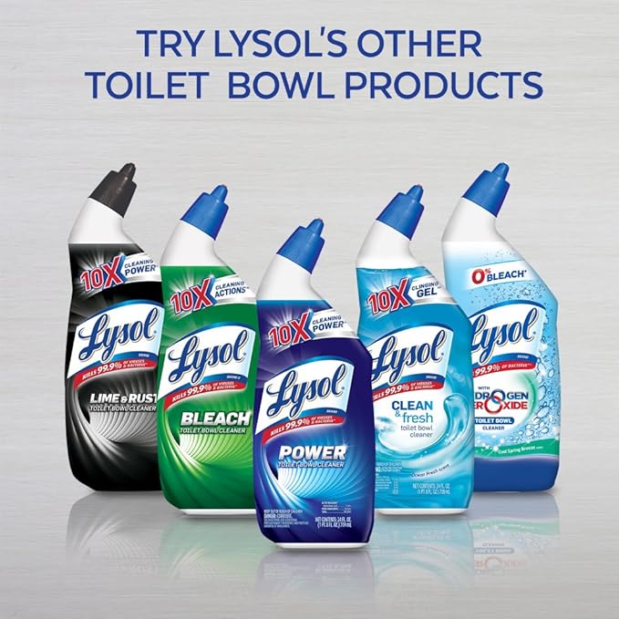 Lysol Power Toilet Bowl Cleaner Bleach 24oz Pack of 12