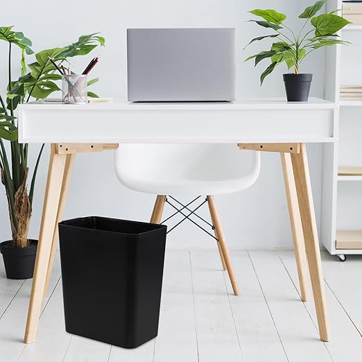 4.5 Gallon Small Plastic Waste Basket Black Open Top Garbage Can 3 Packs