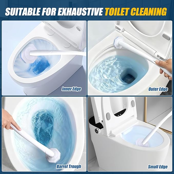 200PC Toilet Bowl Wand Refills Replacement Heads for Bathroom Washroom Cleaning Pads Disposable Toilet Brush Refills Compatible with Household Brushes Scrubbers Cleaning Refill Pads