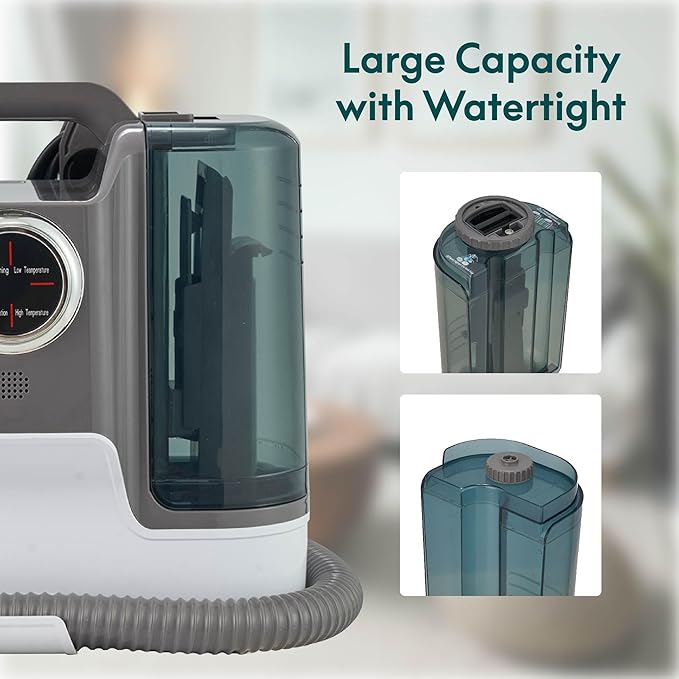 Steam Cleaner for Carpets &amp Upholstery Portable Spot Cleaner with UV Pet Stain Detection 4 Cleaning Modes 1800ml Tank Powerful Suction 5m Cord