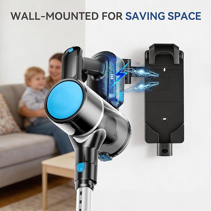 DUMOS Cordless Vacuum Cleaner Lightweight Stick Vacuum Cleaners for Home Powerful Suction &amp LED Lights Rechargeable Battery for Carpets Pet Hair Hardwood Floors