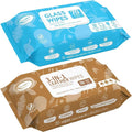 Air Jungles Bundle: Glass &amp Window Cleaner Wipes (70 Count) + 3-in-1 Leather Cleaner Wipes (70 Count) Extra Large 8 x 10