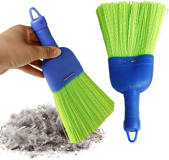 Handheld Broom - 2-Piece Portable Soft Bristle | Outdoor Whisk Broom Sweeping Brush | for Indoor Outdoor Home Rv Car College Bathroom Kitchen