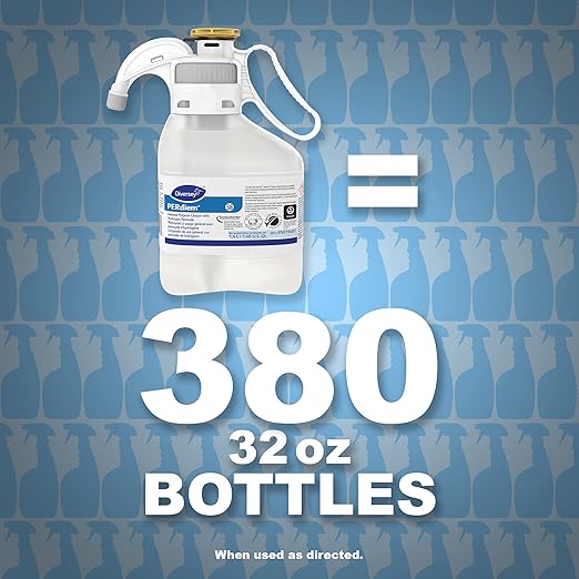 Diversey 95019481 PERdiem General Purpose Cleaner with Hydrogen Peroxide for Floors Bathrooms &amp Hard Surfaces SmartDose Liquid Concentrate 1.4-Liter