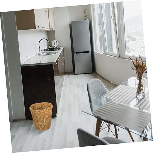 Multi-Functional Woven Wastebasket Rattan Trash Can Sundries Basket for Pastoral Style