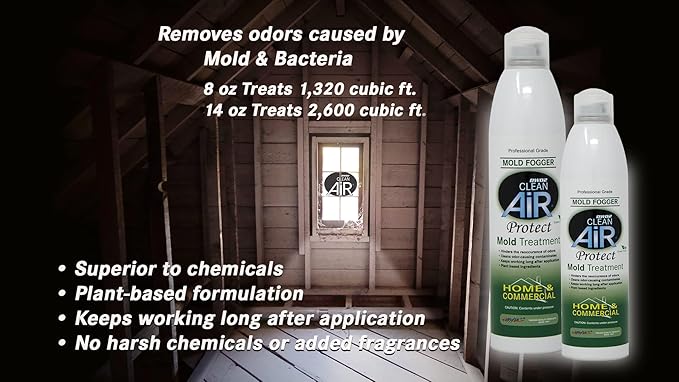 Protect™ Home &amp Commercial Mold-Treatment Plant-Based Mold-Odor Remover Fogger Treatment - eco-friendly solution for a safer and healthier living and working space (8 oz.)