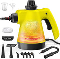 Steam Cleaner - Handheld Steam Cleaner with 12Pcs Accessories &amp Safety Lock Pressurized Handheld Steam Cleaner for Home Tile Windows Bathrooms Kitchens Grease Car Yellow