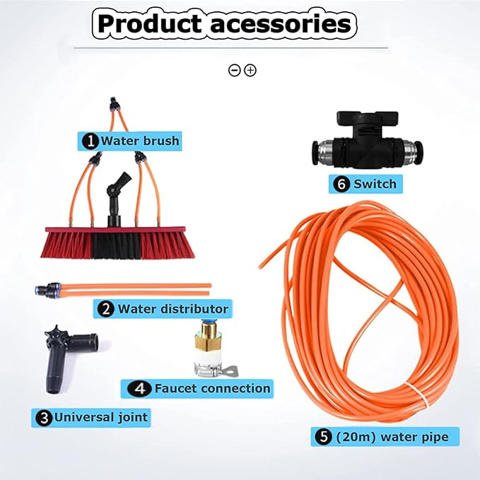 Water Fed Pole Kit Window Cleaning Brush with Extended Handle and Water Hose Window Cleaning Kit High Window Cleaning Kit 12-39 feet Telescoping Pole30cmbrush-12FT/3.6M