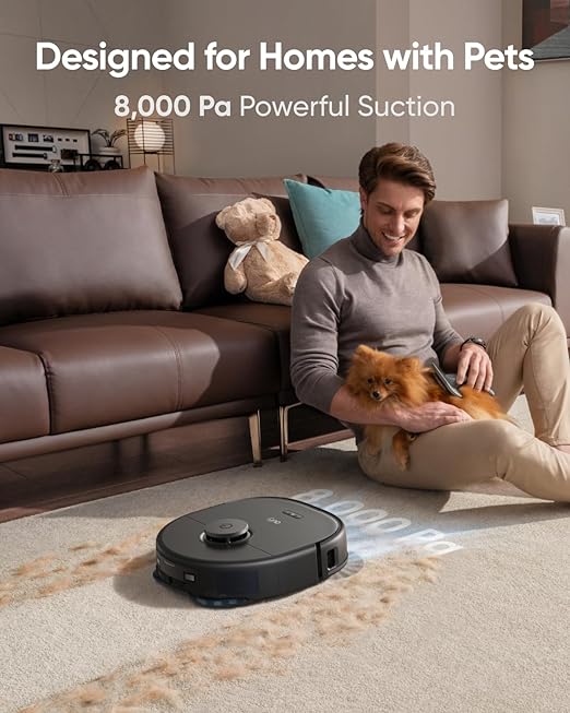 eufy X10 Pro Omni Robot Vacuum and Mop Combo Incredible Suction Dual Mops with 12 mm Auto-Lift and Carpet Detection AI Obstacle Avoidance Auto Mop Washing&ampDrying Self-Emptying Self-Refilling