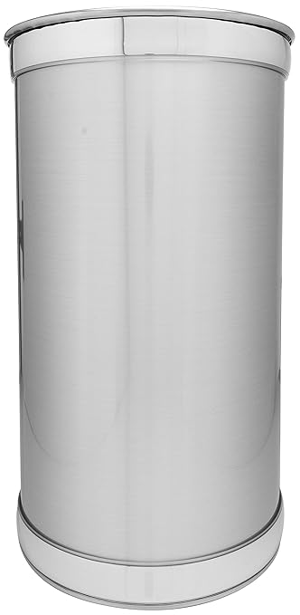 Stephanie Imports Made in USA 5-Gallon Sleek and Stylish Vinyl Mylar Waste Basket (13 X 11) (Metallic Silver)