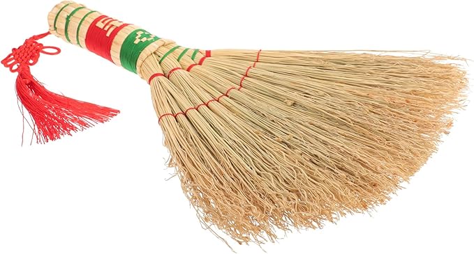 Handheld Small Broom with Straw Bristles Short Handle Dust Brush for Home Cleaning Supplies Desktop Sofa Car Household Duster