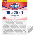 Clorox 16x25x1 Air Filter MERV 8 Pleated HVAC AC Furnace Air Filters for Lint Dust and Pollen MPR 600 &amp FPR 5 – Pack of 4