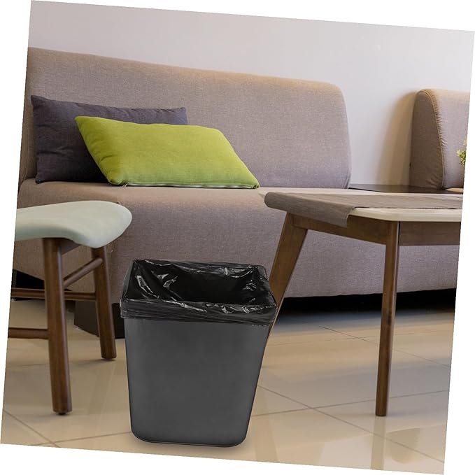 25pcs Thickened Hdpe Garbage Bags Black Trash Bags for Home Bathroom Kitchen Bedroom Strong Leak-resistant Liners for Office and Hotel Use