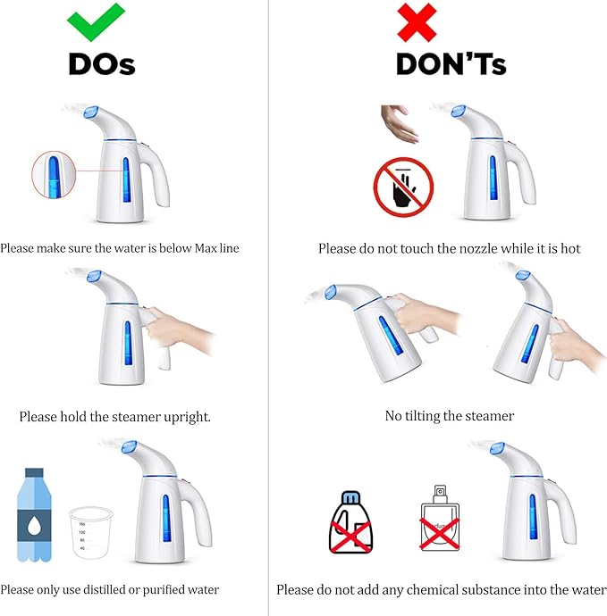 OGHom Steamer for Clothes Handheld Clothing Steamer for Garment 240ml Portable Travel Steam Iron (Only for 120V)