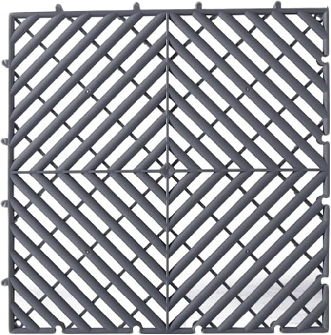 Trench Drainage GrateDrain Covers OutdoorModular Interlocking Mats Multicolor 40x40x3cm 4-20 Pcs Pack 4 Ton Capacity(Grey4 pieces)