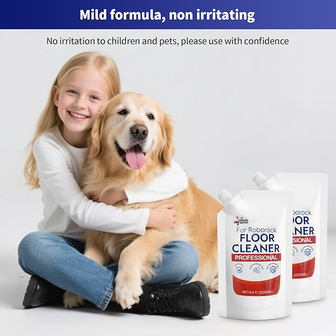 Floor Cleaning Solution 2 bags Refill Fresh Scent Compatible with Roborock Series &amp All Robot Vacuums Eco-Safe Streak-Free Formula for Hard Floors Pet &amp Kid Friendly