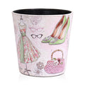 PU Leather Small Trash Can Wastebasket Round Garbage Container Basket for Bathrooms Laundry Room Kitchens Offices Kids Rooms BedroomsDormsHome Decorative Art Bin 2.9 Gallon(Fashion Style)