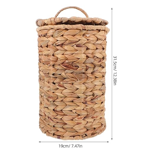 ABOOFAN Rustic Woven Wastebasket with Lid Seagrass Trash Can for Kitchen Bathroom and Bedroom Breathable Design for Easy Maintenance and Stylish Functionality