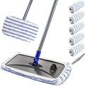 MASTERTOP Microfiber Mops for Floor Cleaning Extra Large Industrial MopFloor Commercial Mop for Wet &amp Dry Use Flat Mops for Hardwood Vinyl Laminate Tile Floors 5 Reusable &amp Washable Pad