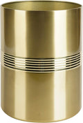 nu steel Jewel Decorative Stainless Steel Small Trash Can Wastebasket Garbage Container Bin for Bathrooms Powder Rooms Kitchens Home Offices - Gold Finish