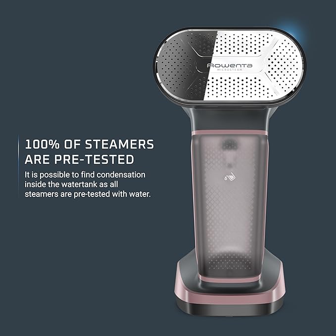 Rowenta Iron Steamer for Clothes 3in1 Hand Held Steamers Clothing Steamer Ironing Lint Remover 7.1 Oz Tank 1875 Watts Auto-Off Black &amp Pink DR8865