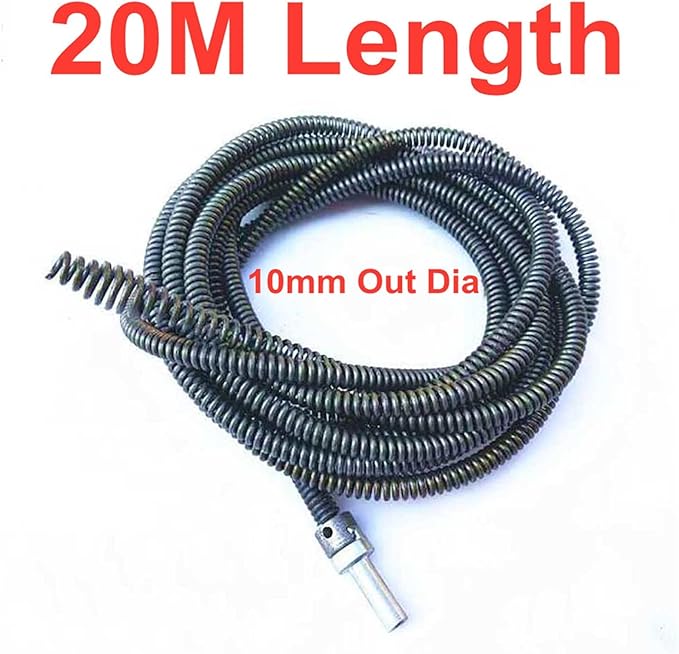 Mdingbao-Compression Spring 10/15/20M Sewer Dredging Spring Electric Drill Drain Cleaner Machine Extension Sewer Pipe Dredger Cleaning Spring with Connector Good Corrosion Resistance