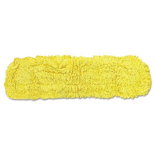 Rubbermaid Commercial Products Trapper Cotton Floor Dust Mop Head Refill 36-Inch Yellow Use for Janitorial Maintenance/School/Lunchroom/Office Building Cleaning
