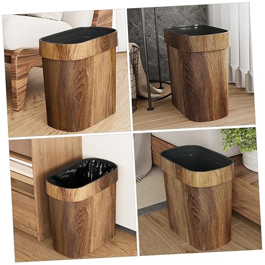 Vaguelly Kitchen Garbage Can Lid Bathroom Wastebasket Trash Can for Home Office Bedrooms Easy to Use